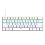 T-WOLF T60 Mechanical Laptop Keyboard RGB Gaming 61-Key Split-Color Arabic/Russian Layout Mini with USB Blue Switches