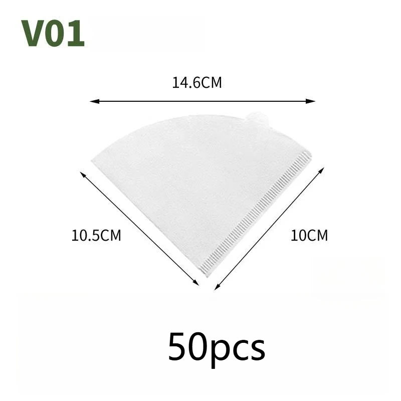 50/100pcs Coffee Filter Paper, Disposable Cone Paper Filter, Easy-to-Use,for Pouring and Dripping Coffee Machines and Tea Filter