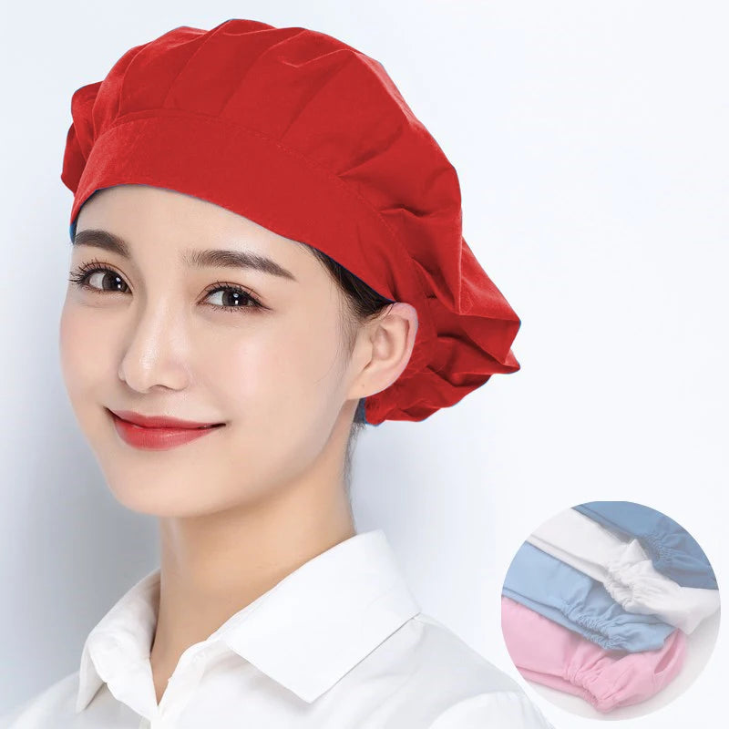 Unisex Catering Canteen Cook Hat Hotel Kitchen Cooking Chef Cap Food Service Adjustable Cap Food Factory Work Hats
