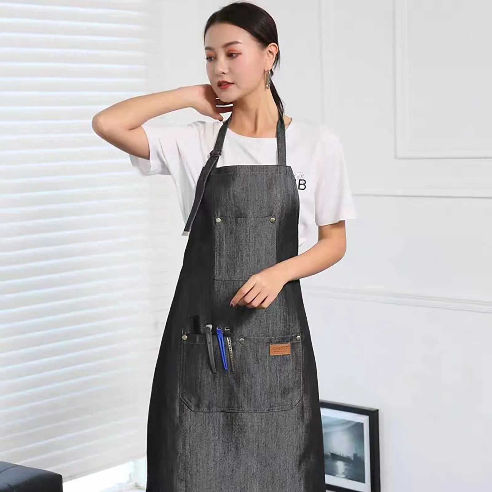 Delantal de Mezclilla para Cocina, Café y Bar – Unisex
