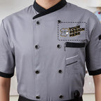 1 pcs Custom logo Chef Jacket Catering Catering Restaurant Chef Jackets Short Sleeve Unisex Shirt Free design size M-4XL