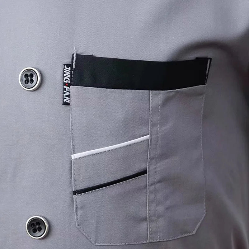 1 pcs Custom logo Chef Jacket Catering Catering Restaurant Chef Jackets Short Sleeve Unisex Shirt Free design size M-4XL