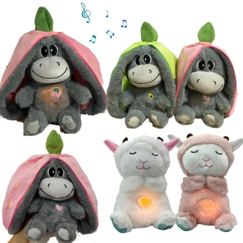 🫏🍓 Peluche Burrito con Luz y Efecto de Respiración | Compañero de Descanso
