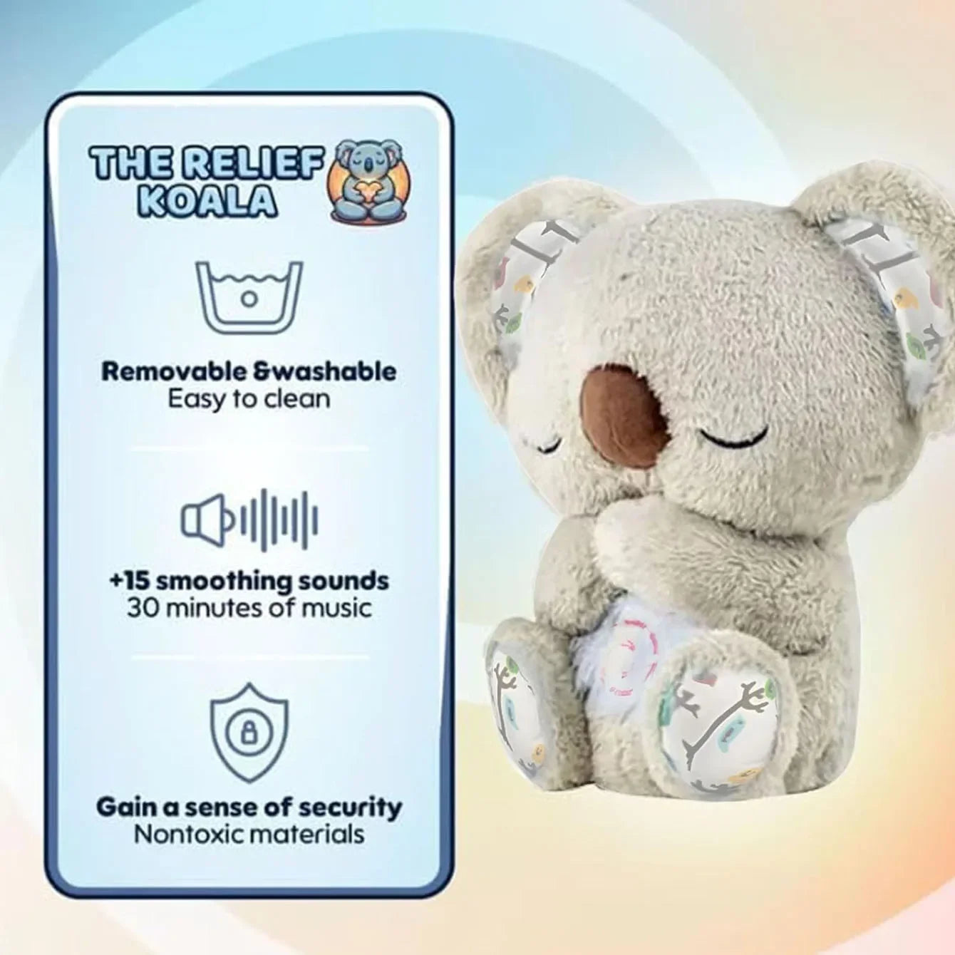🐨 Peluche Koala con Luz, Música y Efecto de Respiración | Compañero para Dormir