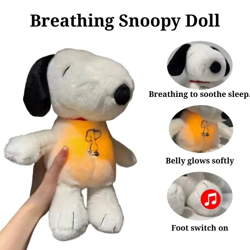🐶 Peluche Snoopy con Luz, Música y Efecto de Respiración | Compañero para Dormir