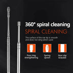 Effective 6Pcs Earwax Cleaning Tool with Spiral Earpick and Ear Curette, Ear Care Tool for Daily Use