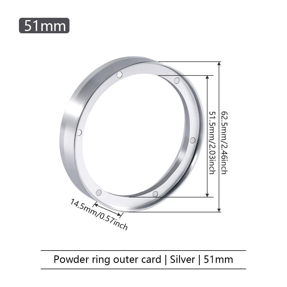 51/54/58mm Dosing Funnel with 6 Magnets Espresso Coffee Aluminum Dosing Ring Fits Portafilter Replacement Ring Barista Tools
