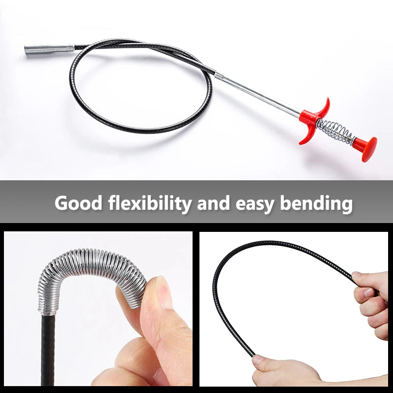 Herramienta flexible para destapar desagües.