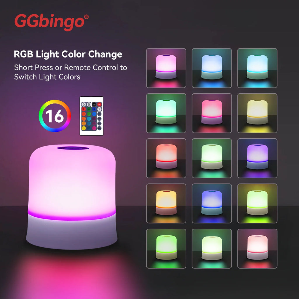 💡 Lámpara LED Táctil Recargable | Luz Nocturna con Control Remoto