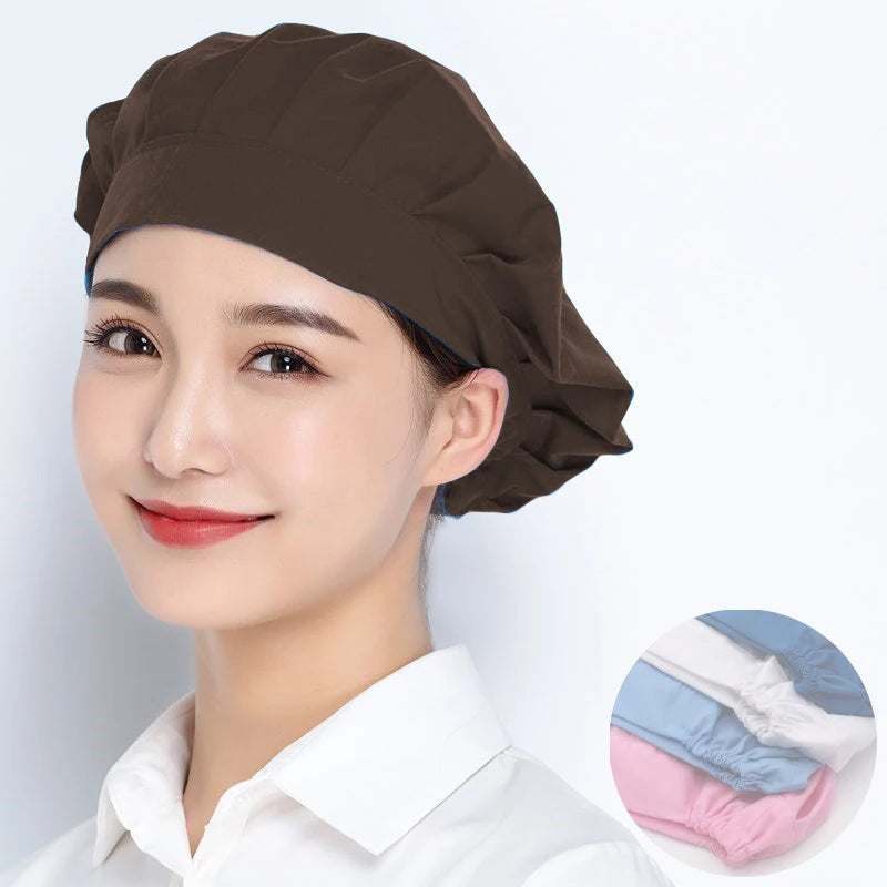 Unisex Catering Canteen Cook Hat Hotel Kitchen Cooking Chef Cap Food Service Adjustable Cap Food Factory Work Hats