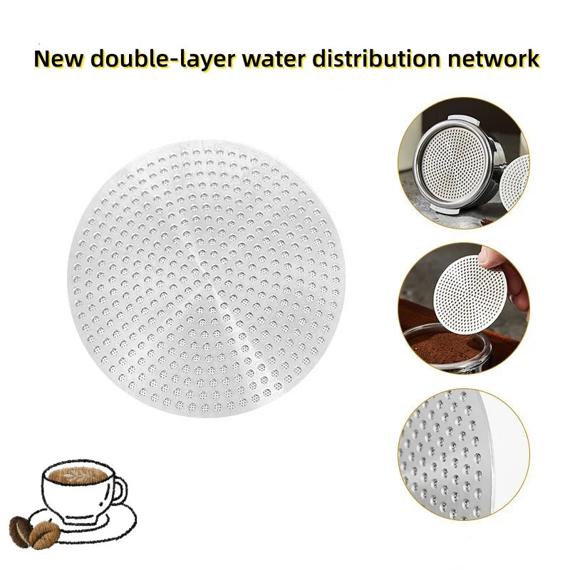 51/53/58mm Reusable Coffee Puck Screen 304 Stainless steel Double Layer Fine Filter Screen Professional Espresso Accessory