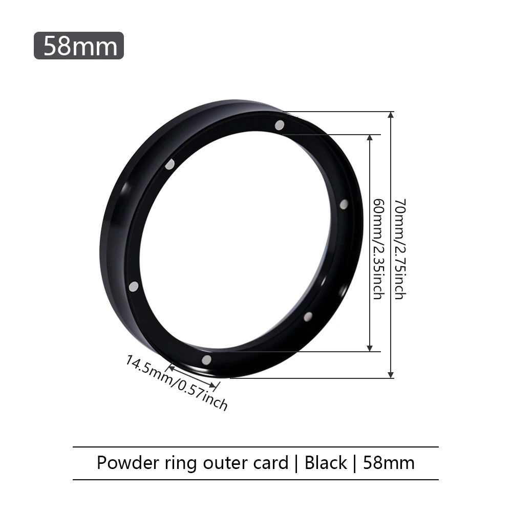 51/54/58mm Dosing Funnel with 6 Magnets Espresso Coffee Aluminum Dosing Ring Fits Portafilter Replacement Ring Barista Tools