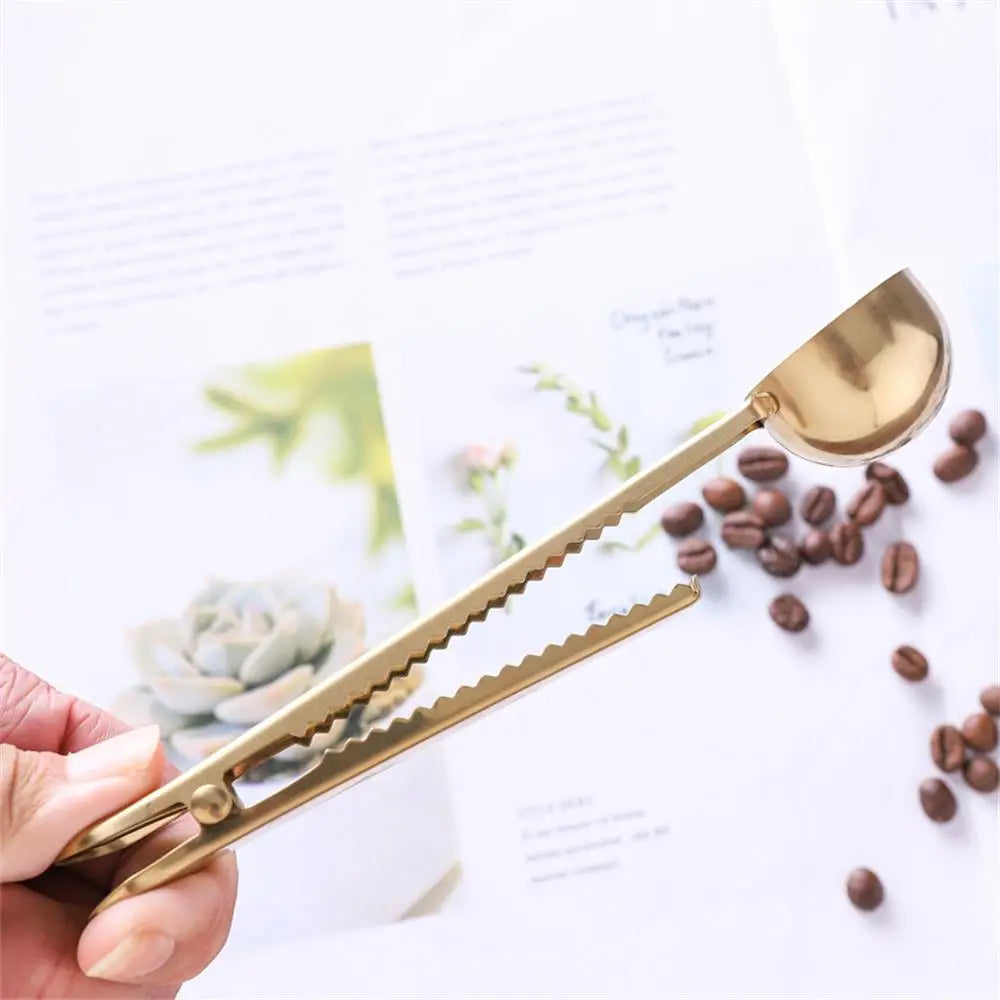 Cuchara medidora para café con clip sellador