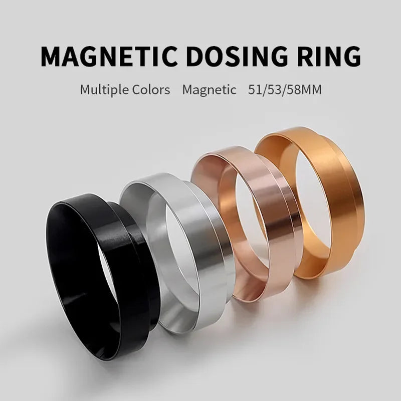 Anillo dosificador magnético para café expreso.