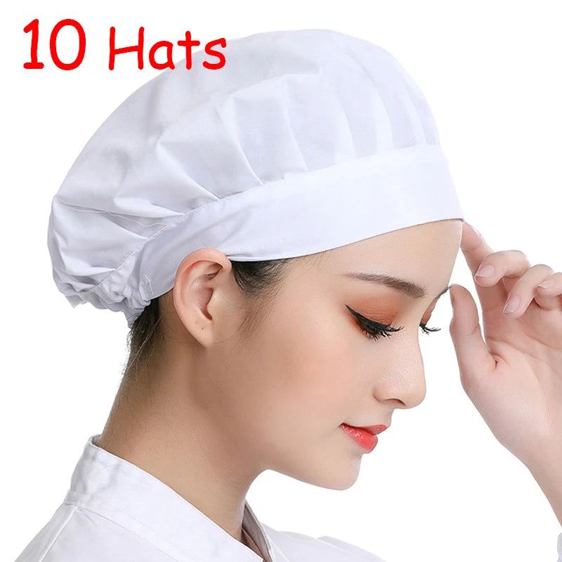 Unisex Catering Canteen Cook Hat Hotel Kitchen Cooking Chef Cap Food Service Adjustable Cap Food Factory Work Hats