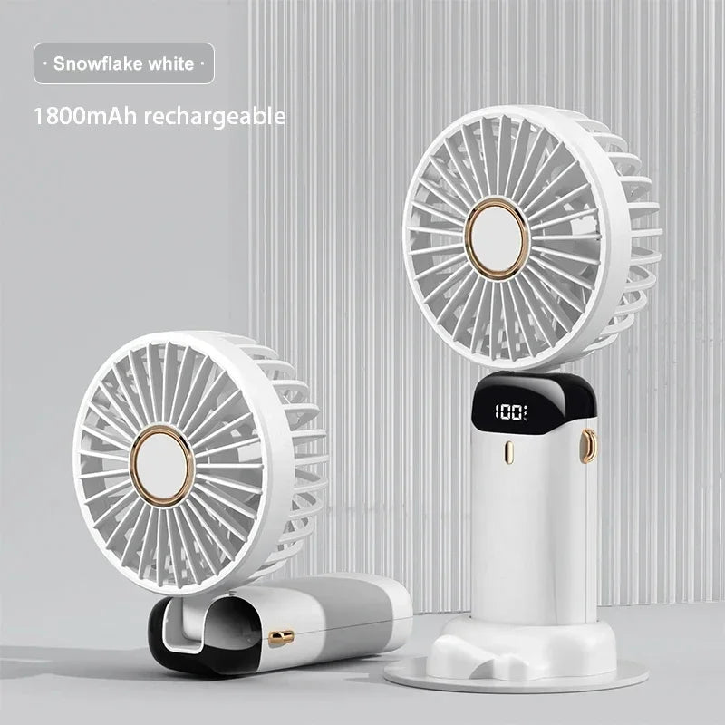 Mini ventilador portátil recargable.