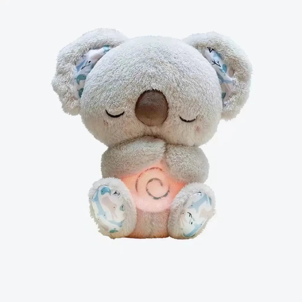 Koala de peluche de 28 cm con luz, música y efecto de respiración