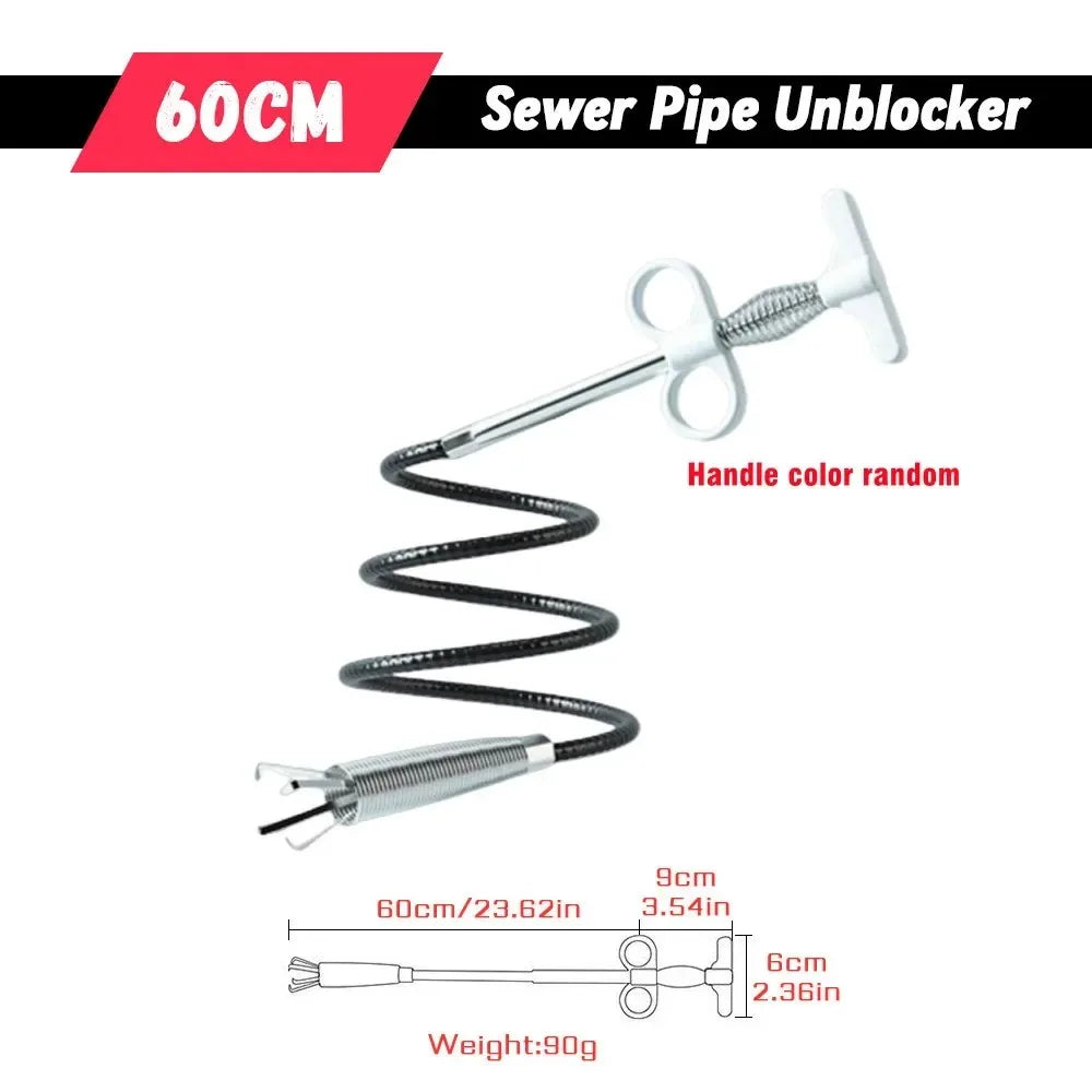 Desatascador flexible para desagües y tuberías.