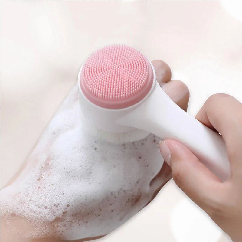Cepillo Facial de Silicona Doble Cara con Masaje