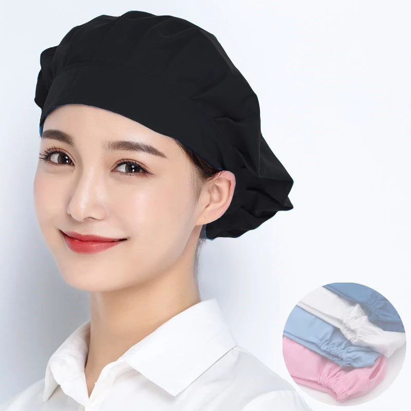 Unisex Catering Canteen Cook Hat Hotel Kitchen Cooking Chef Cap Food Service Adjustable Cap Food Factory Work Hats