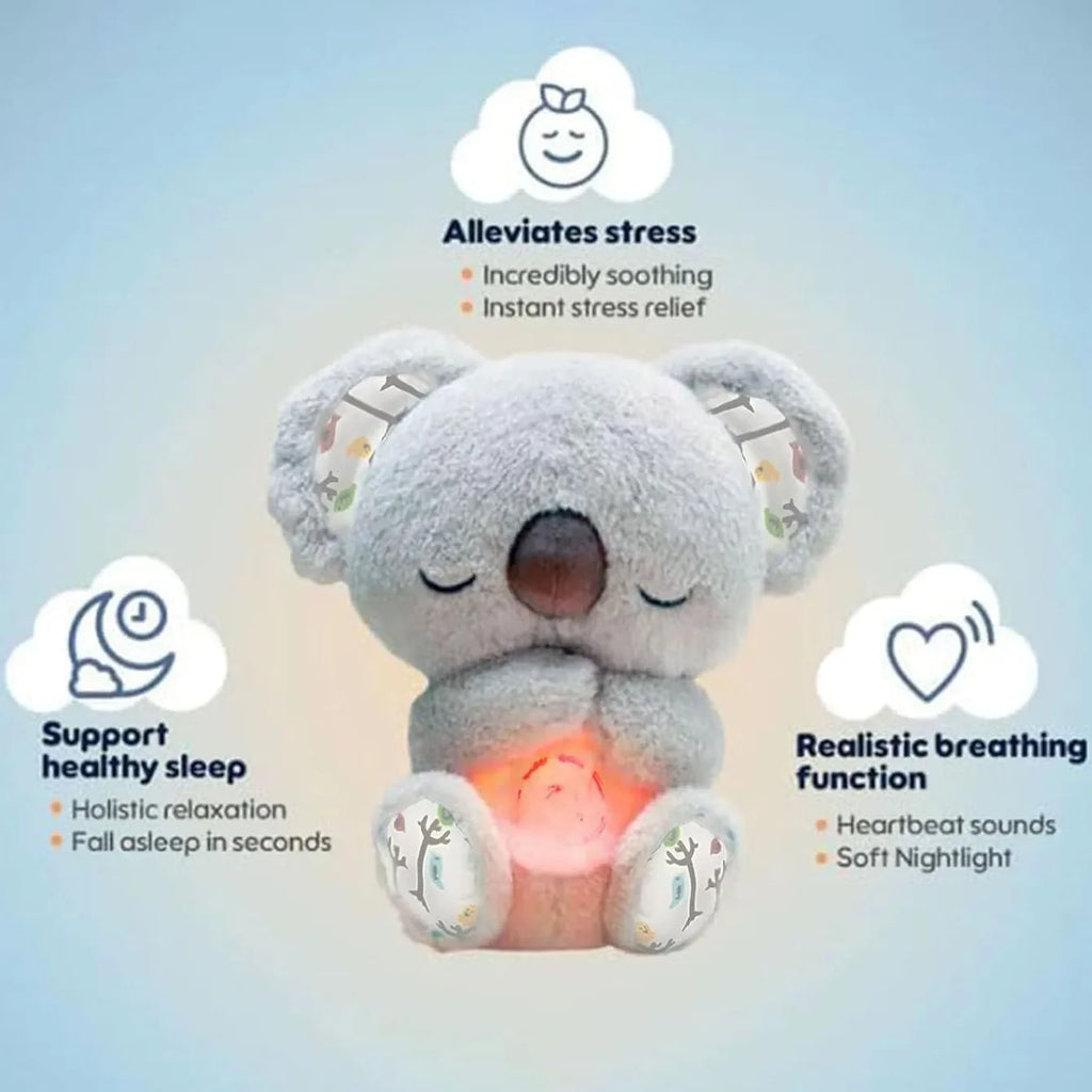 🐨 Peluche Koala con Luz, Música y Efecto de Respiración | Compañero para Dormir