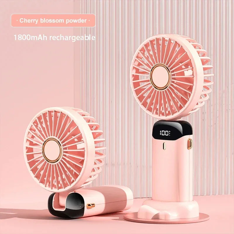 Mini ventilador portátil recargable.
