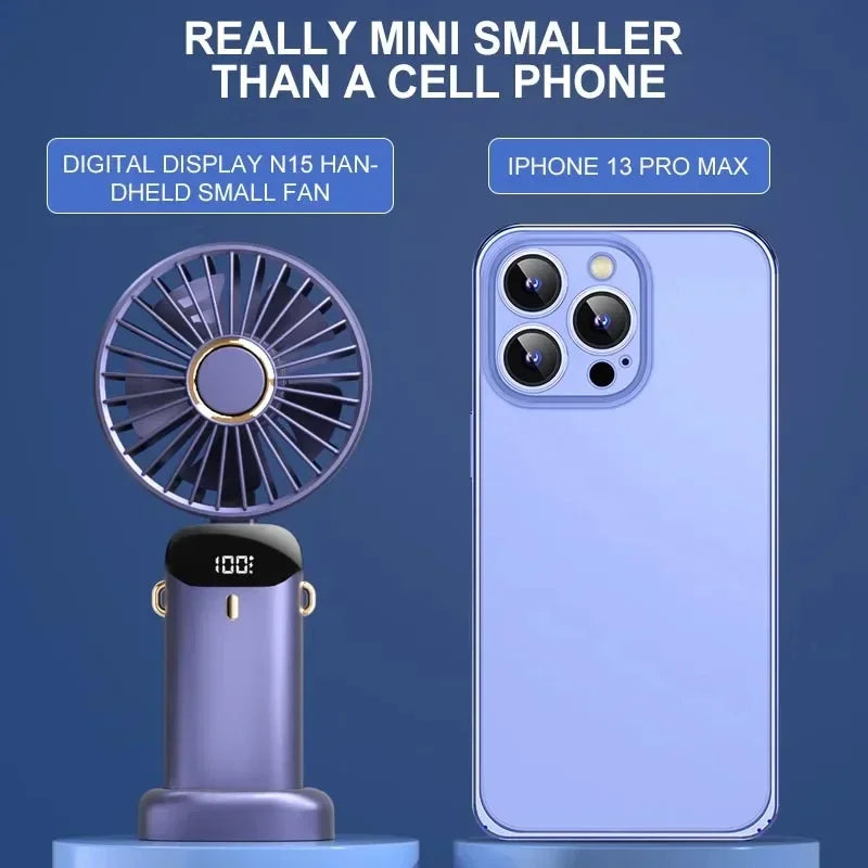 Mini ventilador portátil recargable.