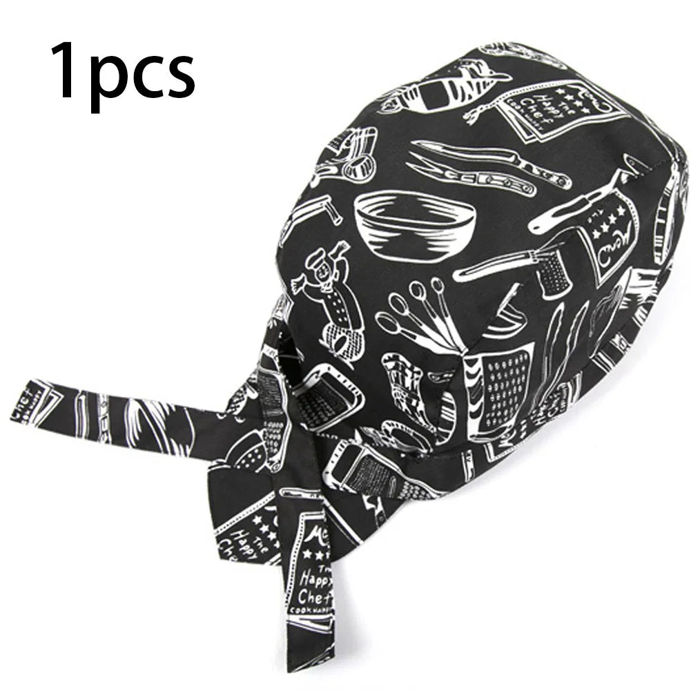 Unisex Chef Pirate Chef Hat Skull Hat Restaurant Dining Chef Hat Kitchen Cooking Bakery Work Wear Cap Adjustable