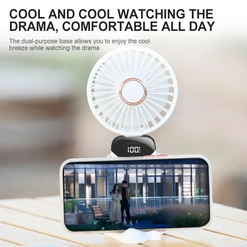 Mini ventilador portátil recargable.