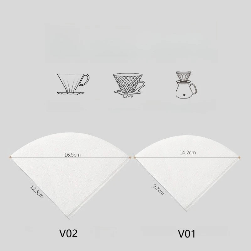 50/100pcs Coffee Filter Paper, Disposable Cone Paper Filter, Easy-to-Use,for Pouring and Dripping Coffee Machines and Tea Filter