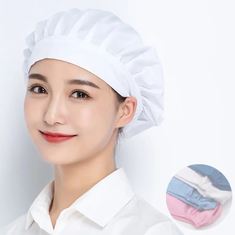 Unisex Catering Canteen Cook Hat Hotel Kitchen Cooking Chef Cap Food Service Adjustable Cap Food Factory Work Hats