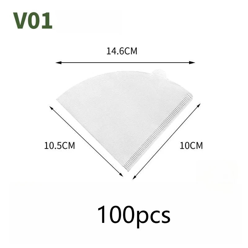 50/100pcs Coffee Filter Paper, Disposable Cone Paper Filter, Easy-to-Use,for Pouring and Dripping Coffee Machines and Tea Filter