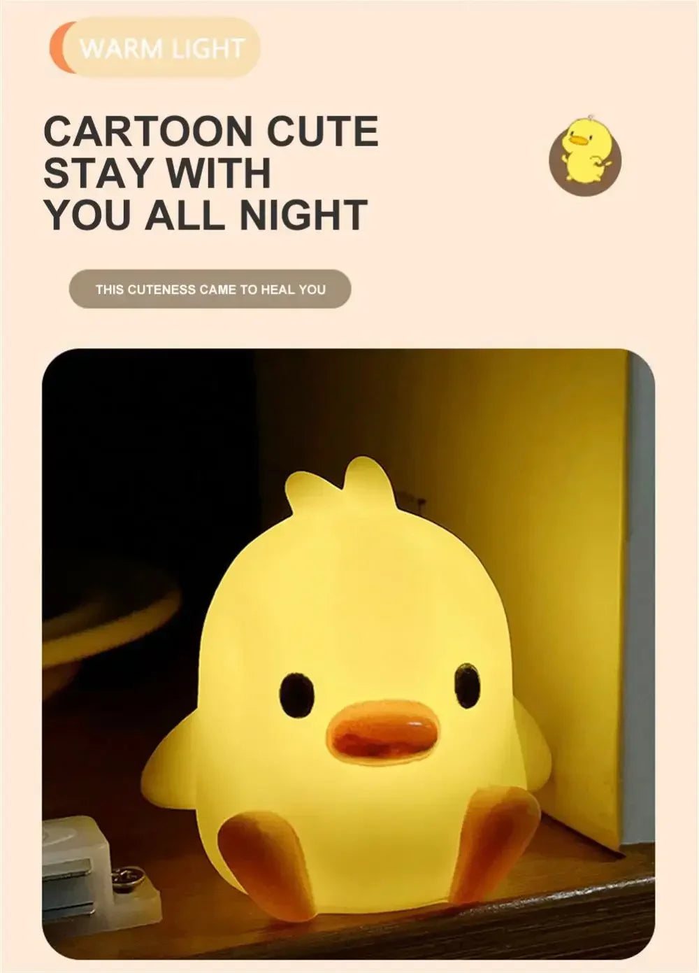 🦆 Lámpara Nocturna de Patito LED | Luz Decorativa para Dormitorio