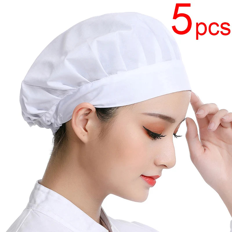Unisex Catering Canteen Cook Hat Hotel Kitchen Cooking Chef Cap Food Service Adjustable Cap Food Factory Work Hats