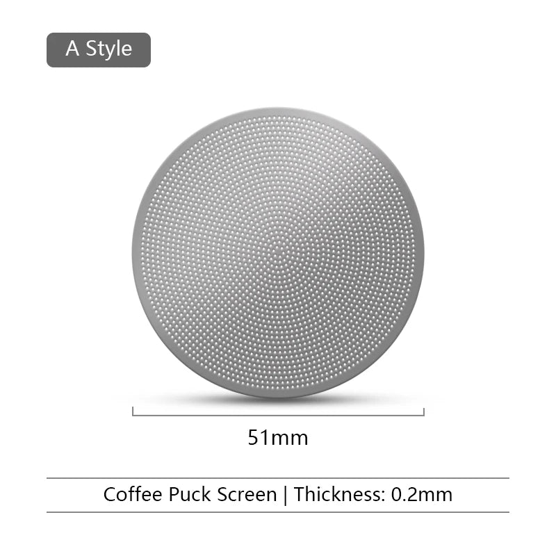Espresso Puck Screen Coffee Filter Reusable Stainless Steel Holder 0.2mm For 51/54/58mm Coffee Portafilter Barista Accessories