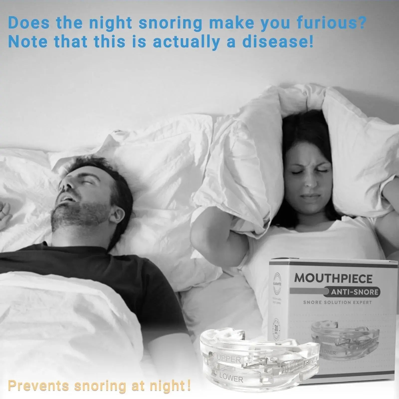 Adjustable Anti-Snoring Mouth Guard Mouthpiece Bruxism Snoring Stopper Sleeping Device Improve Sleep Comfortable Fit