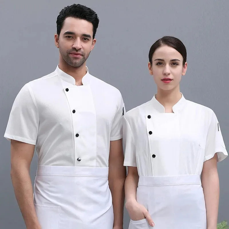 Nueva chaqueta de chef de malla transpirable 360° para hombre y mujer