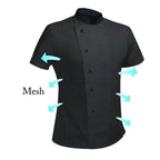 Nueva chaqueta de chef de malla transpirable 360° para hombre y mujer