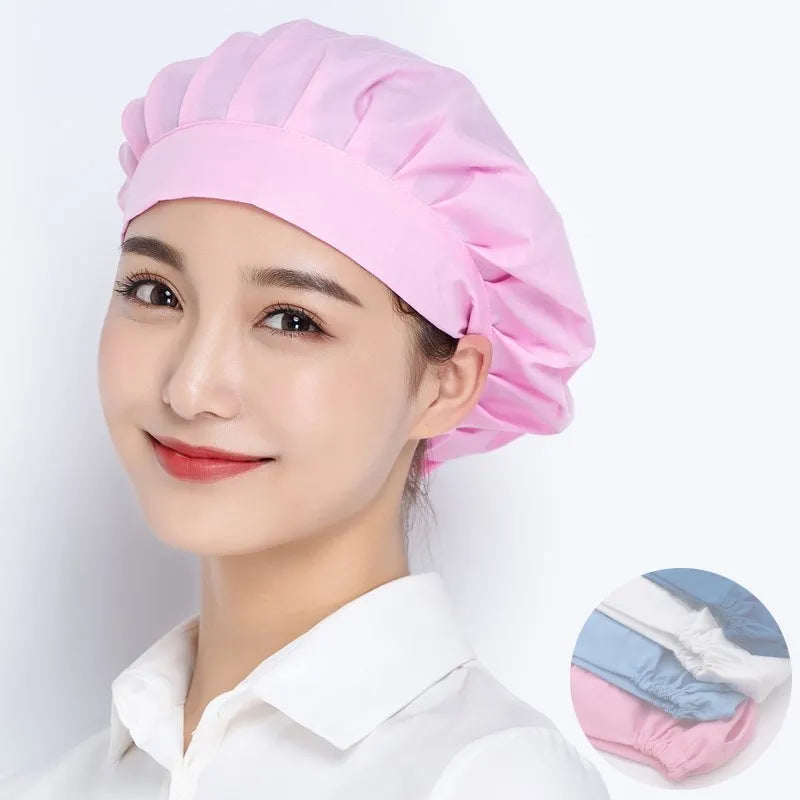 Unisex Catering Canteen Cook Hat Hotel Kitchen Cooking Chef Cap Food Service Adjustable Cap Food Factory Work Hats
