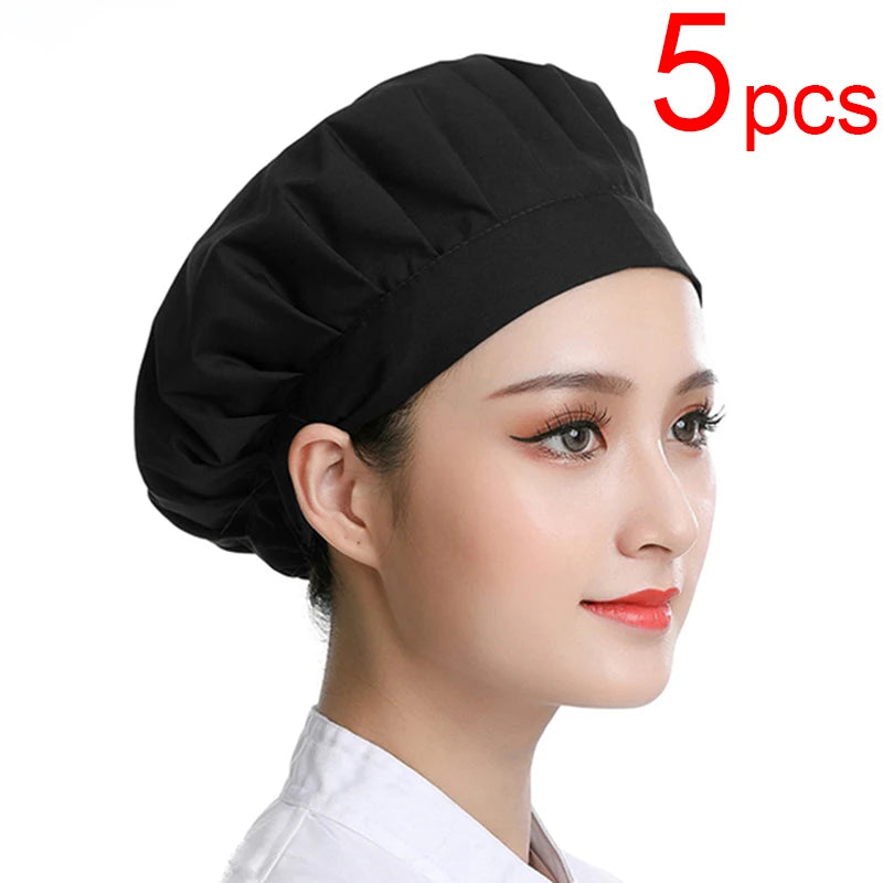 Unisex Catering Canteen Cook Hat Hotel Kitchen Cooking Chef Cap Food Service Adjustable Cap Food Factory Work Hats
