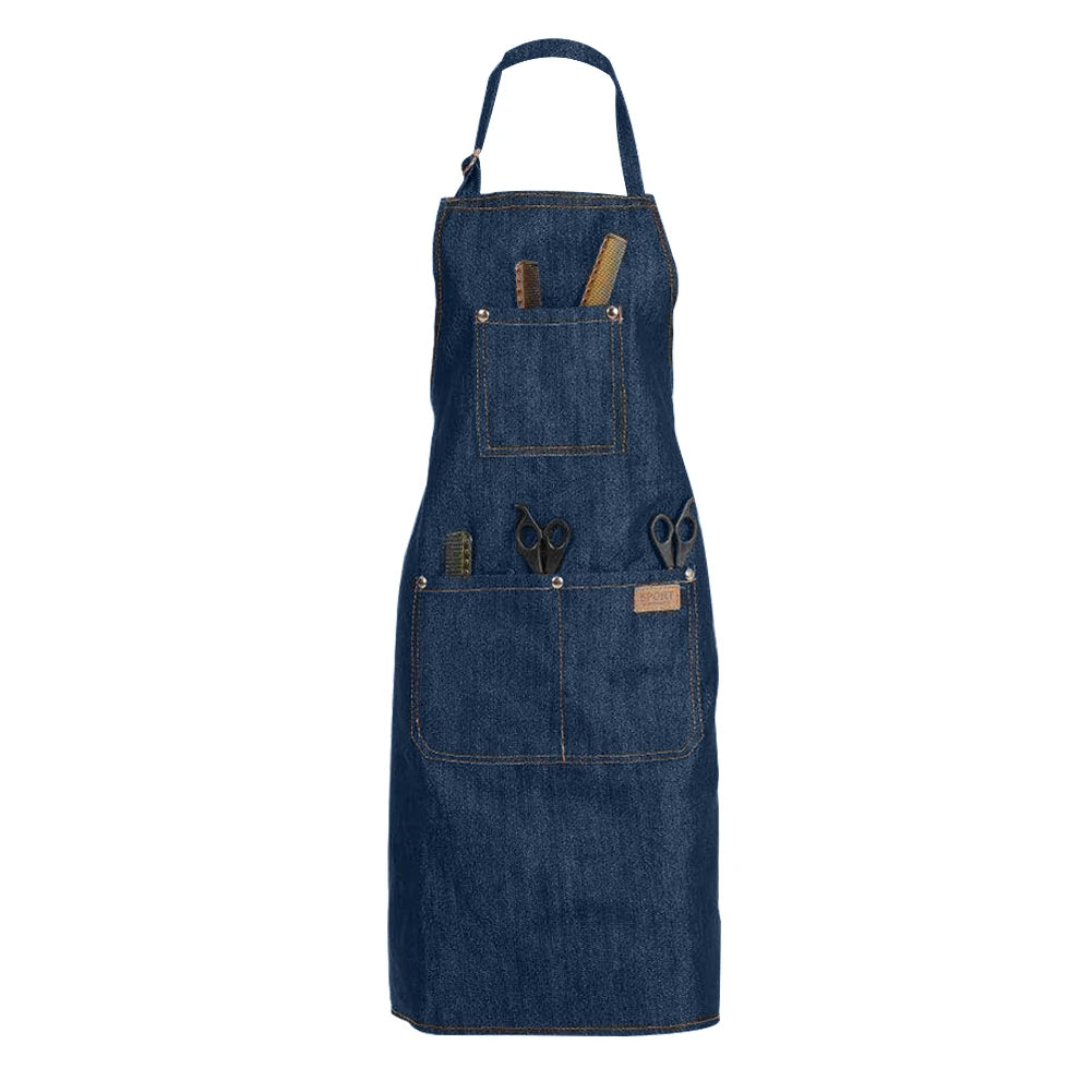 Professional heavy-duty kitchen and barber apron.