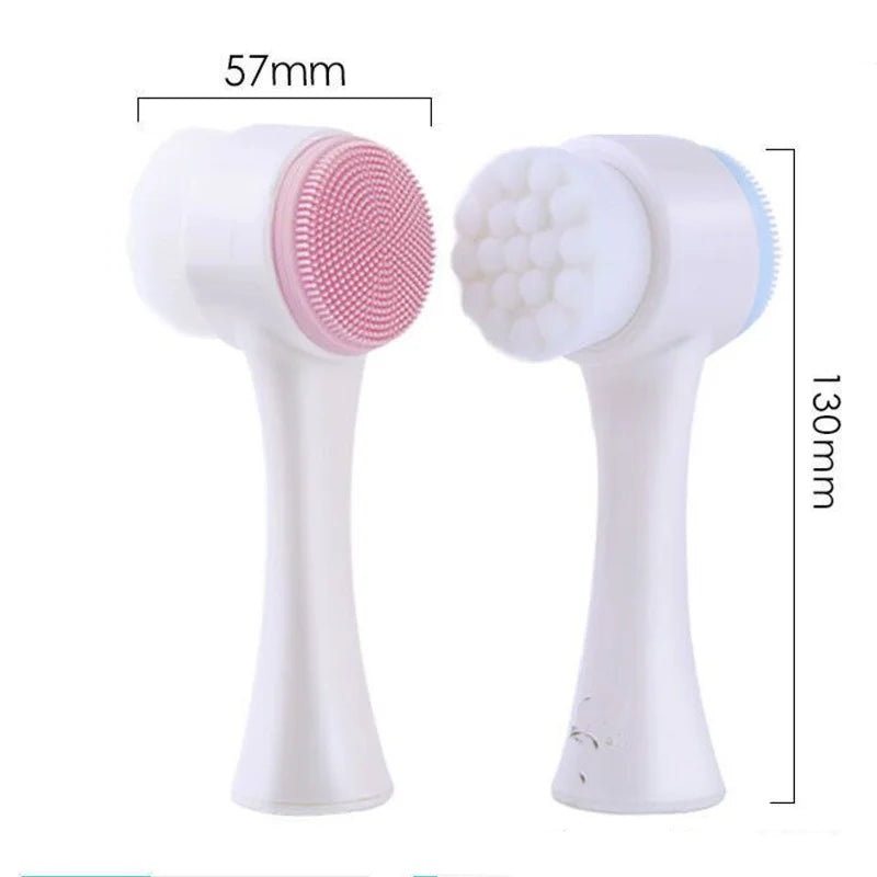 Cepillo Facial de Silicona Doble Cara con Masaje