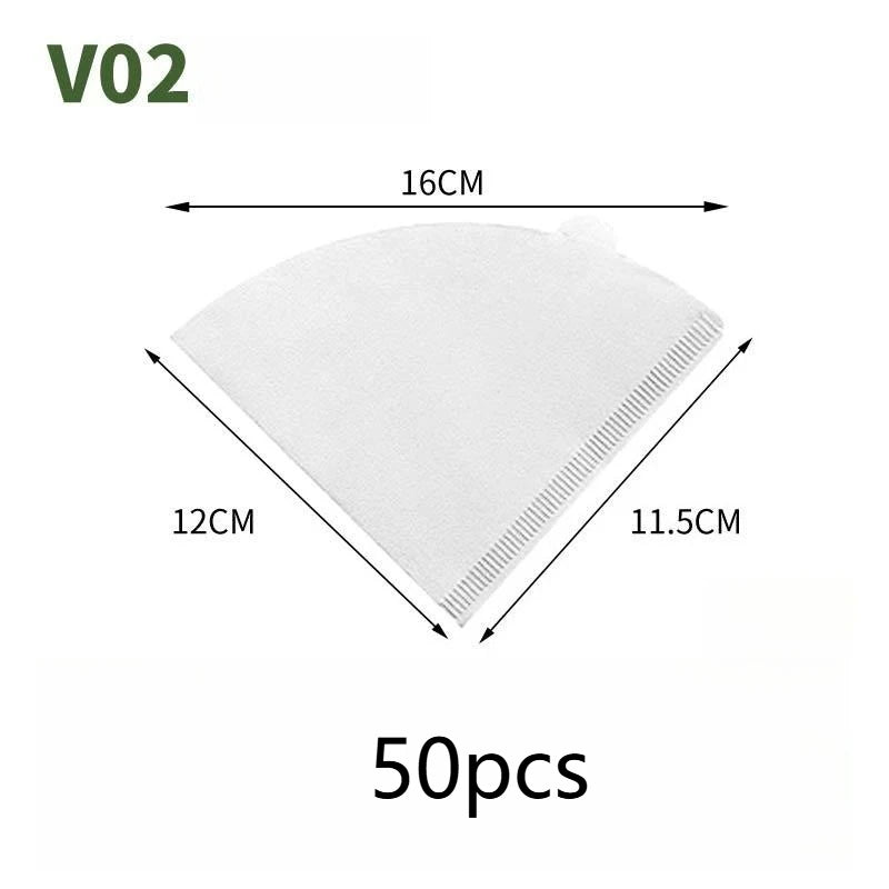 50/100pcs Coffee Filter Paper, Disposable Cone Paper Filter, Easy-to-Use,for Pouring and Dripping Coffee Machines and Tea Filter